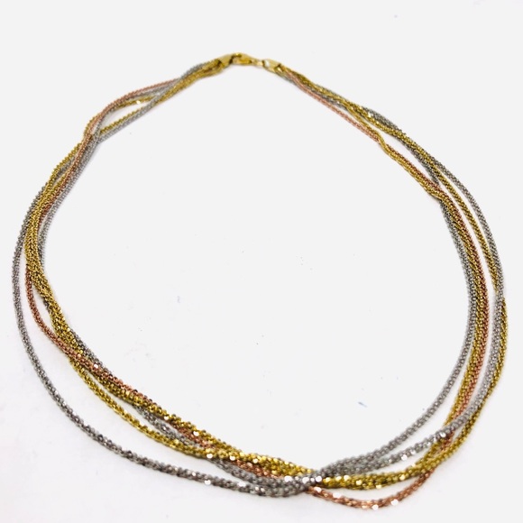 Multi-color sterling silver chain necklace, made in Italy, NWOT - Picture 5 of 7